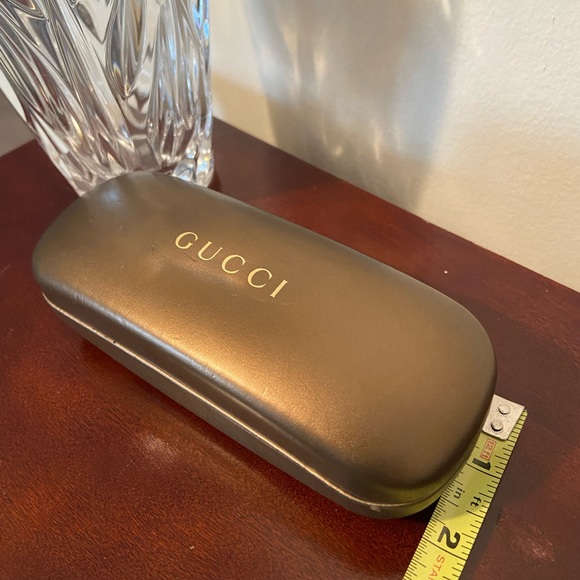 GUCCI~Bronze Metallic Leather Hard Shell Glasses Case - Picture 10 of 12